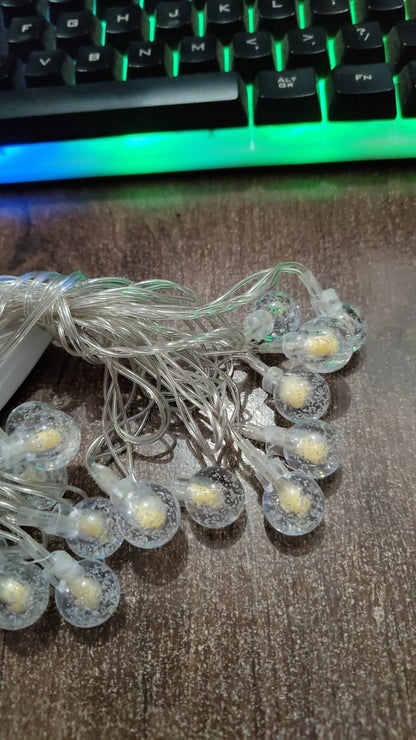 LED Crystal Balls String Light (Yellow, 3.5 meters)